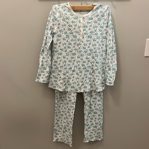 Roller Rabbit x Tommy’s Folly Pajamas Pigs Size Small Two-Piece Green & White - Picture 1 of 12